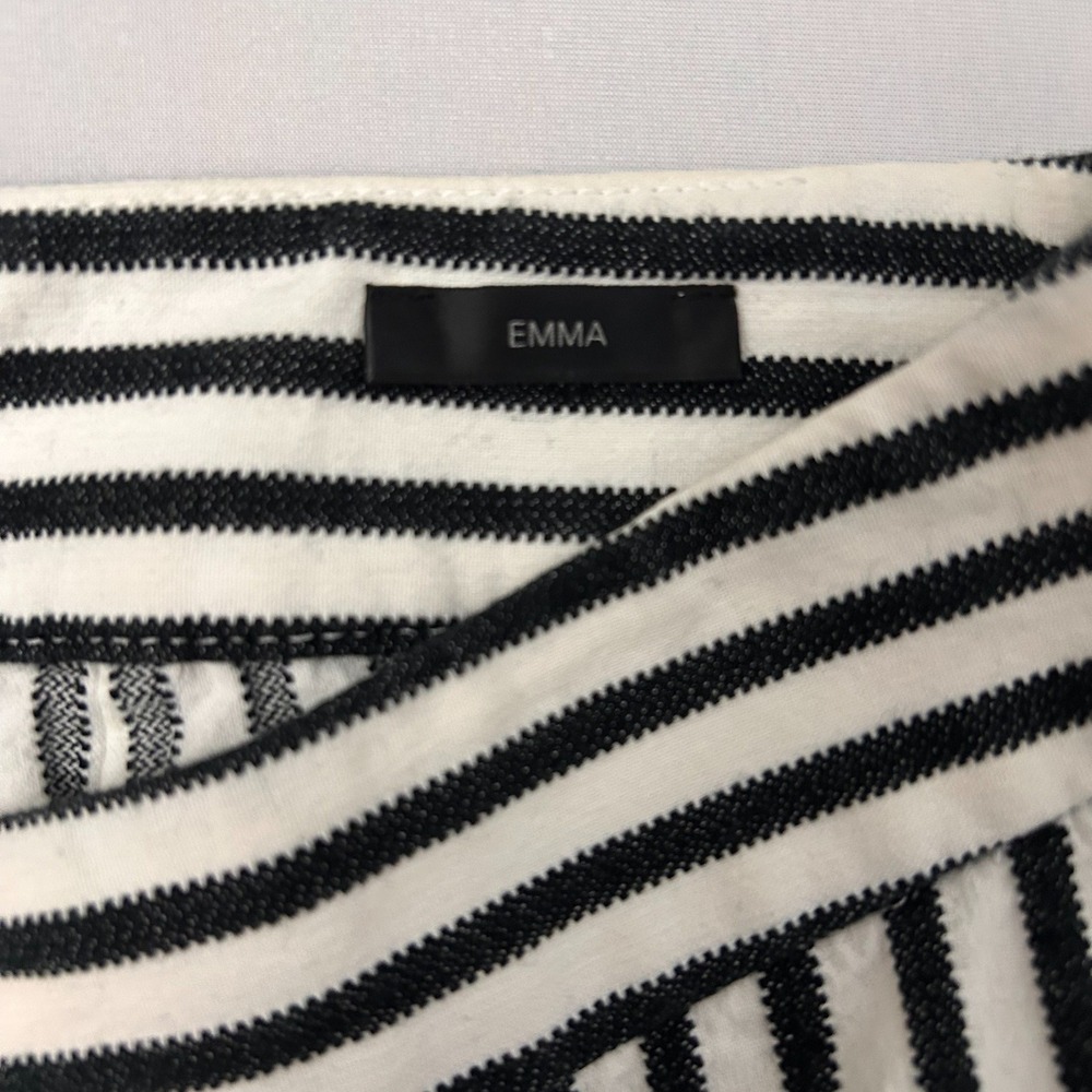 St. John Emma Women's 6 Black White Textured Striped Straight Leg Pants USA‎ - Picture 5 of 11